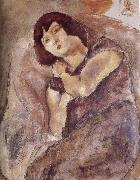 Jules Pascin Lucy wearing the purple Germany oil painting artist